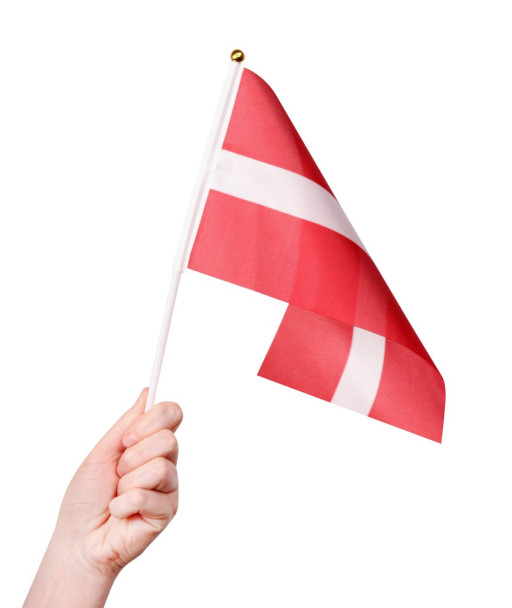 Latvijas karogs ar plastmasas kātiņu