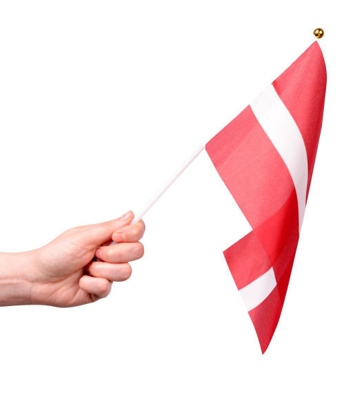 Latvijas karogs ar plastmasas kātiņu