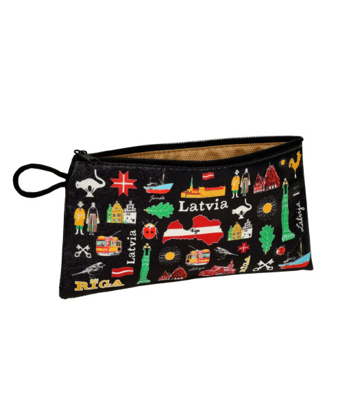 Latvijas suvenīru penālis – kosmētikas somiņa ar Rīgas dizainu