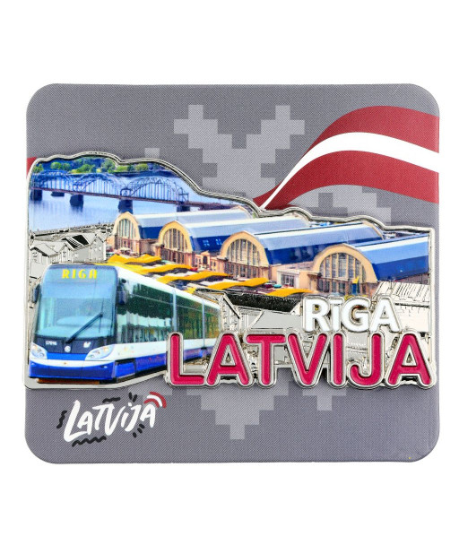 Latvija Ledusskapja magnēts Rīgas Centrāltirgus un tramvajs