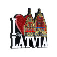 Magnēts I Love Latvia Riga ar Melngalvju nama attēlu