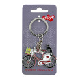 Velosipēda formas atslēgu piekariņš Riga Latvia ar Melno kaķi