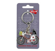 Velosipēda formas atslēgu piekariņš Riga Latvia ar Melno kaķi Velosipēda formas atslēgu piekariņš Riga Latvia ar Melno kaķi