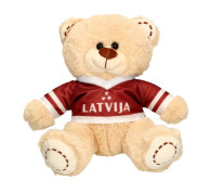 Mīksts plīša lācis ar Latvijas karoga krāsu kreklu Mīksts plīša lācis ar Latvijas karoga krāsu kreklu