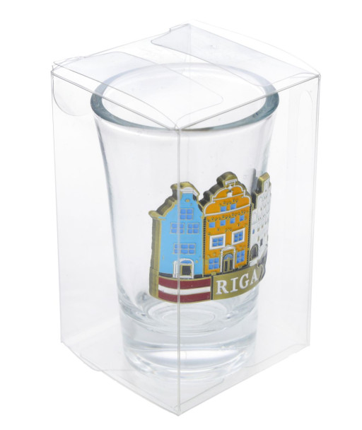 Riga Shot Glass with Three Brothers Decoration